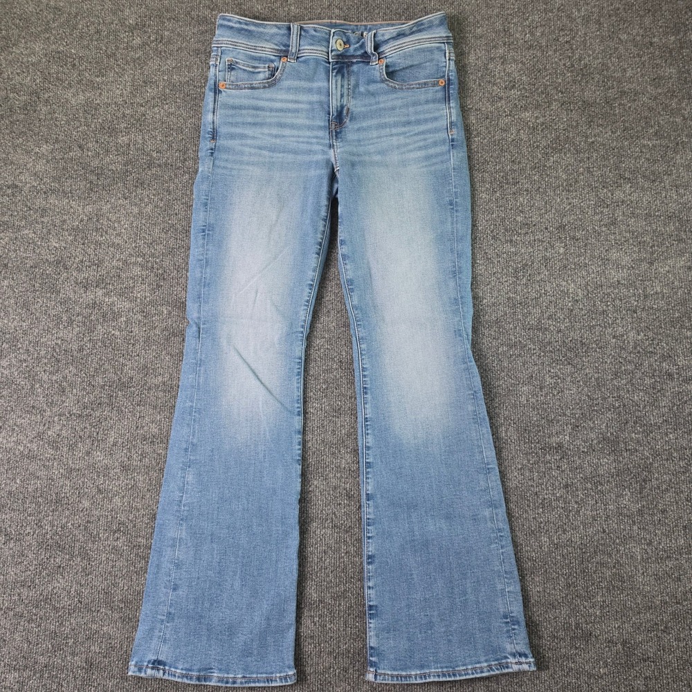American Eagle Kick Boot Jeans Women's 6 SHORT Next Level Stretch Light Wash